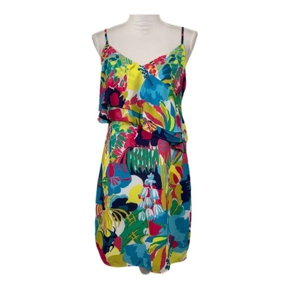 J. Crew Dresses & Skirts - J Crew Womens Dress White Blue Size 4 Sheath Sleeveless Casual Polyester V Neck